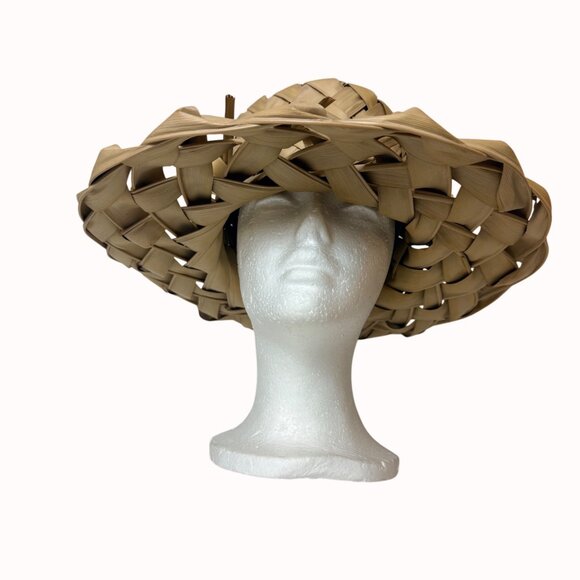 Handwoven Straw Sun Hat Palm Leaf Beach Coastal Market Wide Brim Natural Summer main image 15